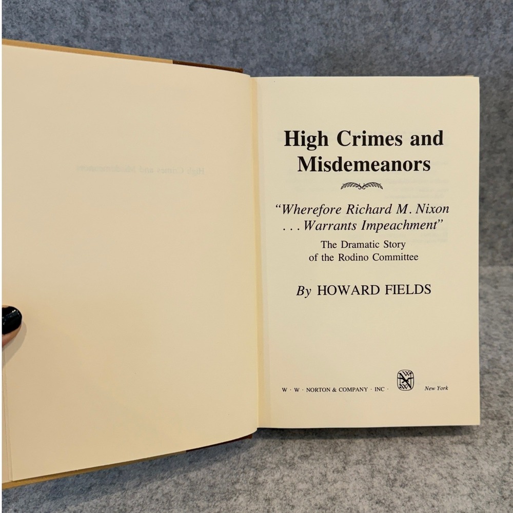 High Crimes & Misdemeanors: The Dramatic Story of the Rodino Committee - History